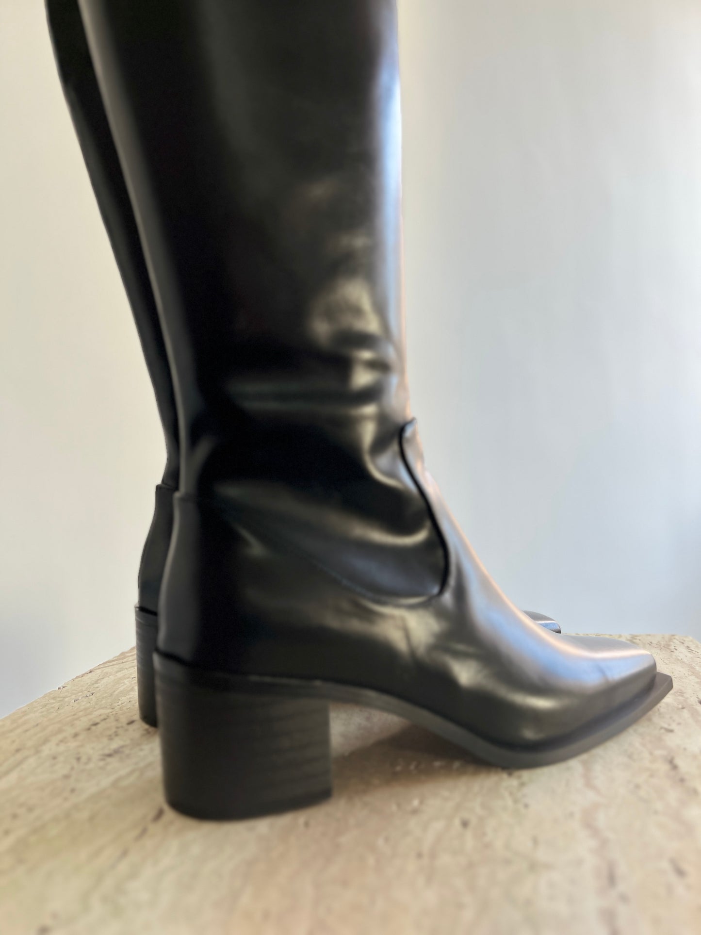 12PO 熱賣基礎款｜SH0037 Knee high fit squared off point toe boots
