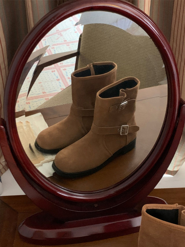 5PO 
| SH0046 自留款✨ 麂皮Biker 短boots