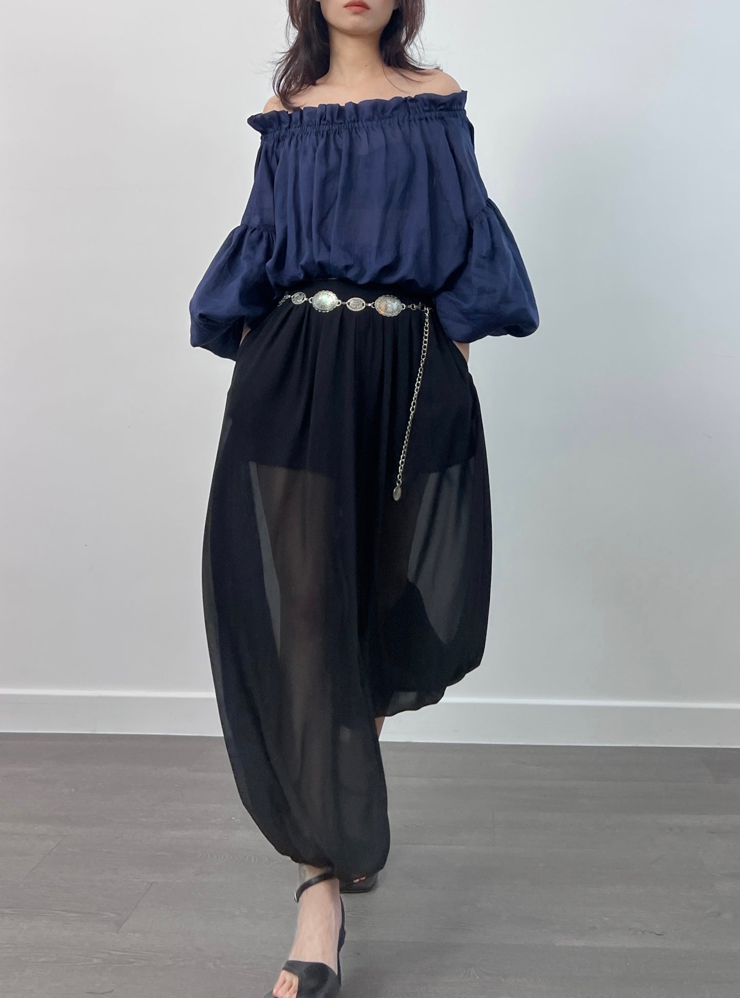6PO 25Trend ｜06250111 Chiffon Aladdin pants
