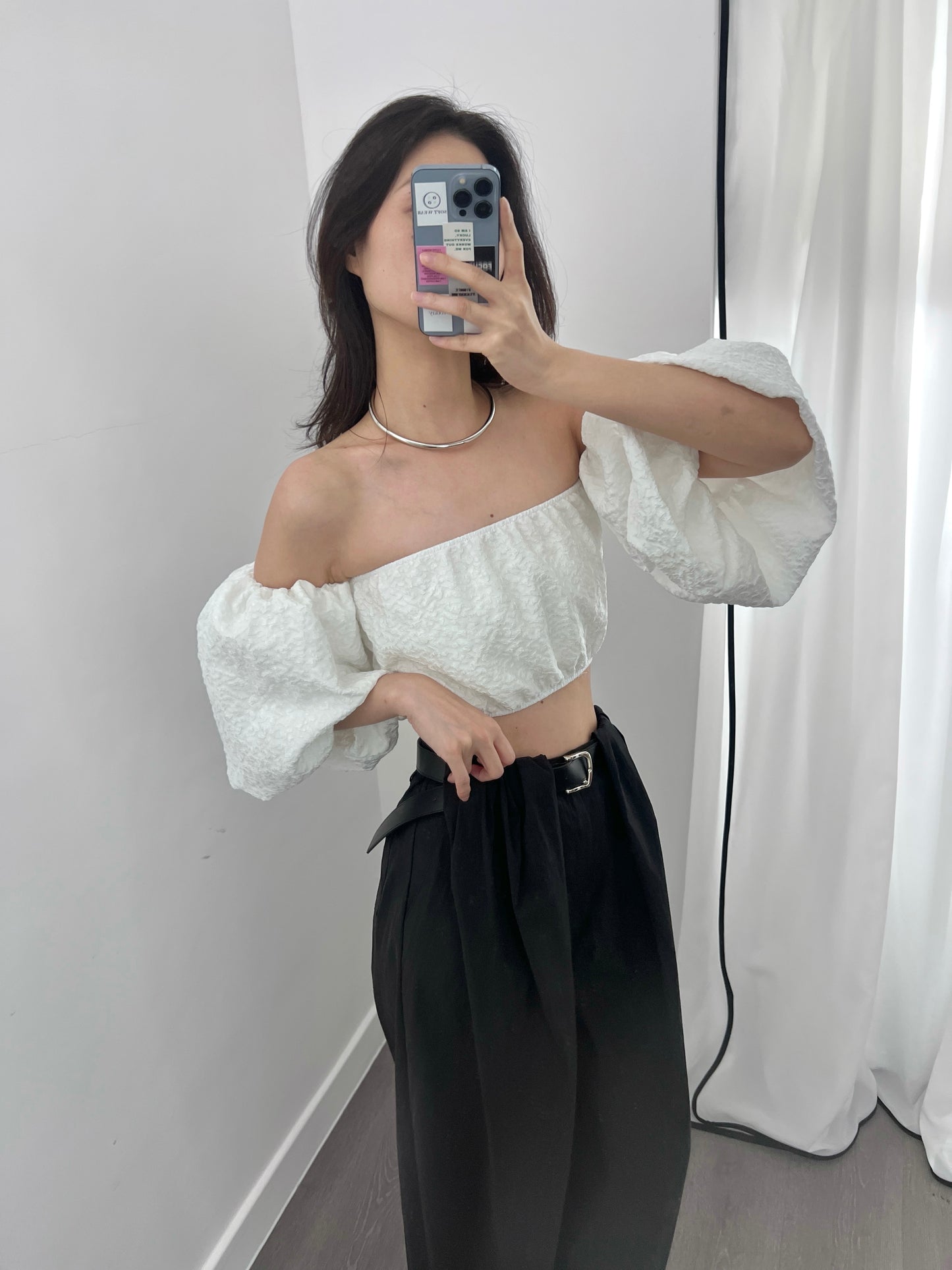 7PO 歐美大熱出片款 | 07250132 Puffy sleeve crop top