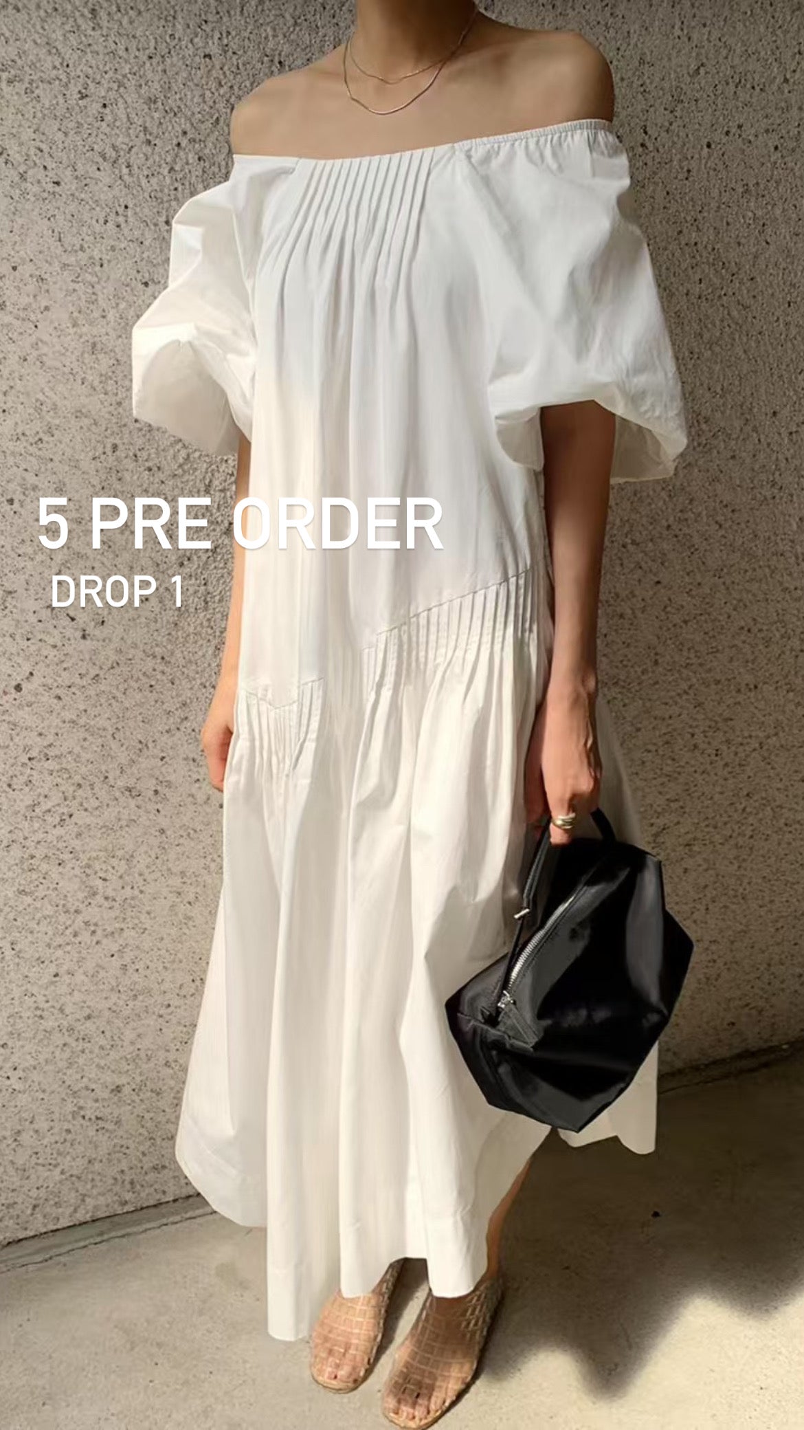 5PO |0525080 高質系列/ Puff sleeve White dress