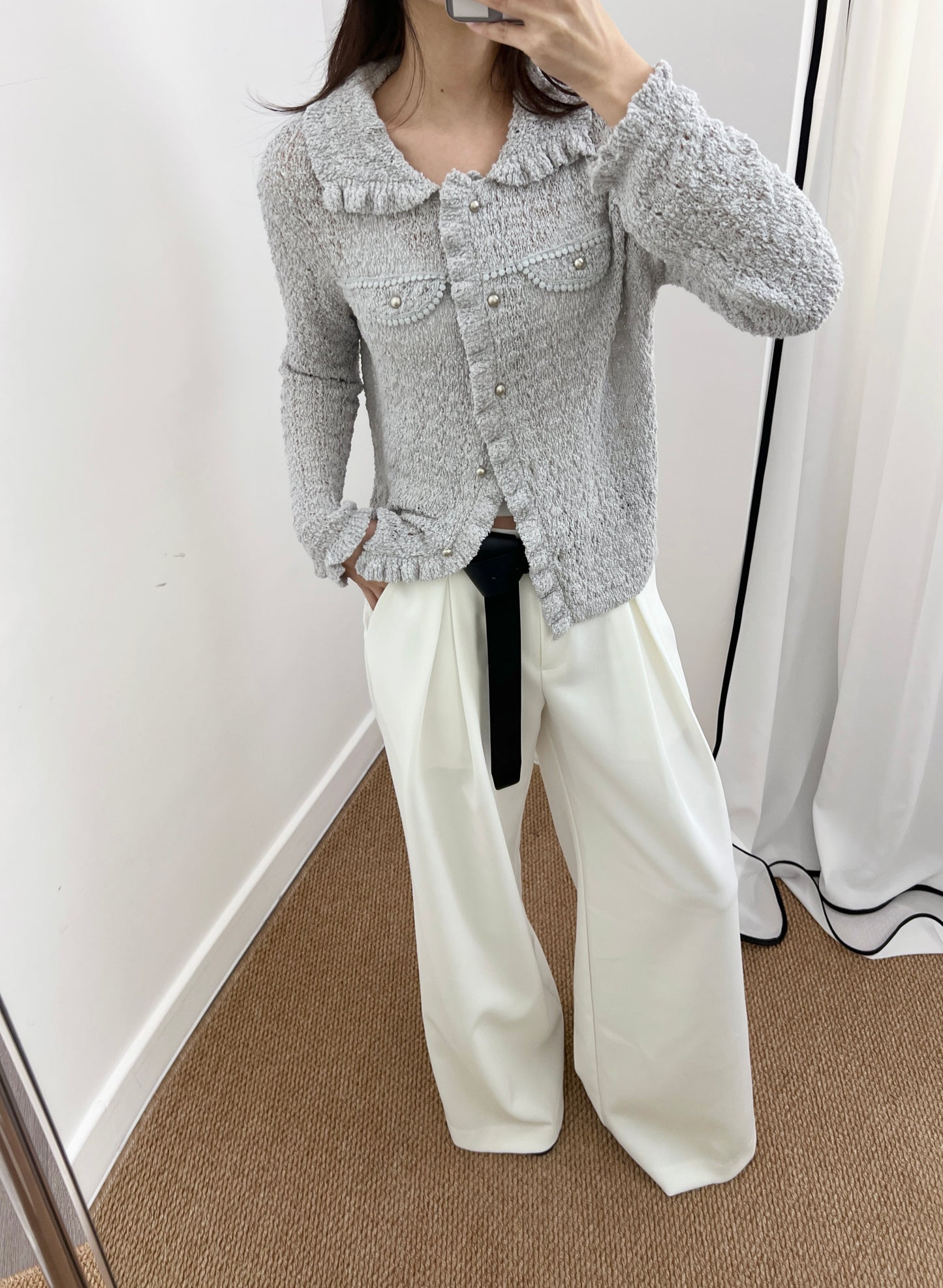 4PO ｜0425066 Spring Aesthetic/Crochet-knit top