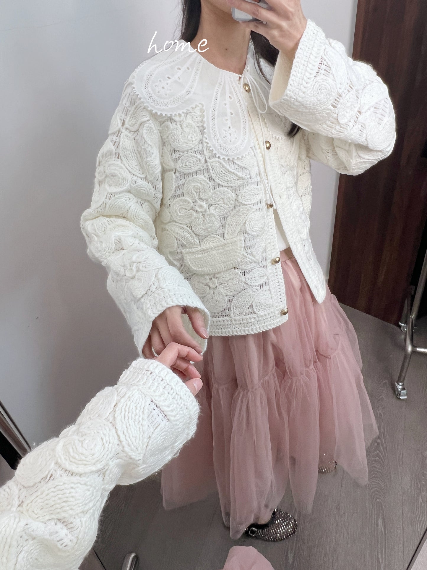 2PO Boho chic |  0225019 通花針織cardigan
