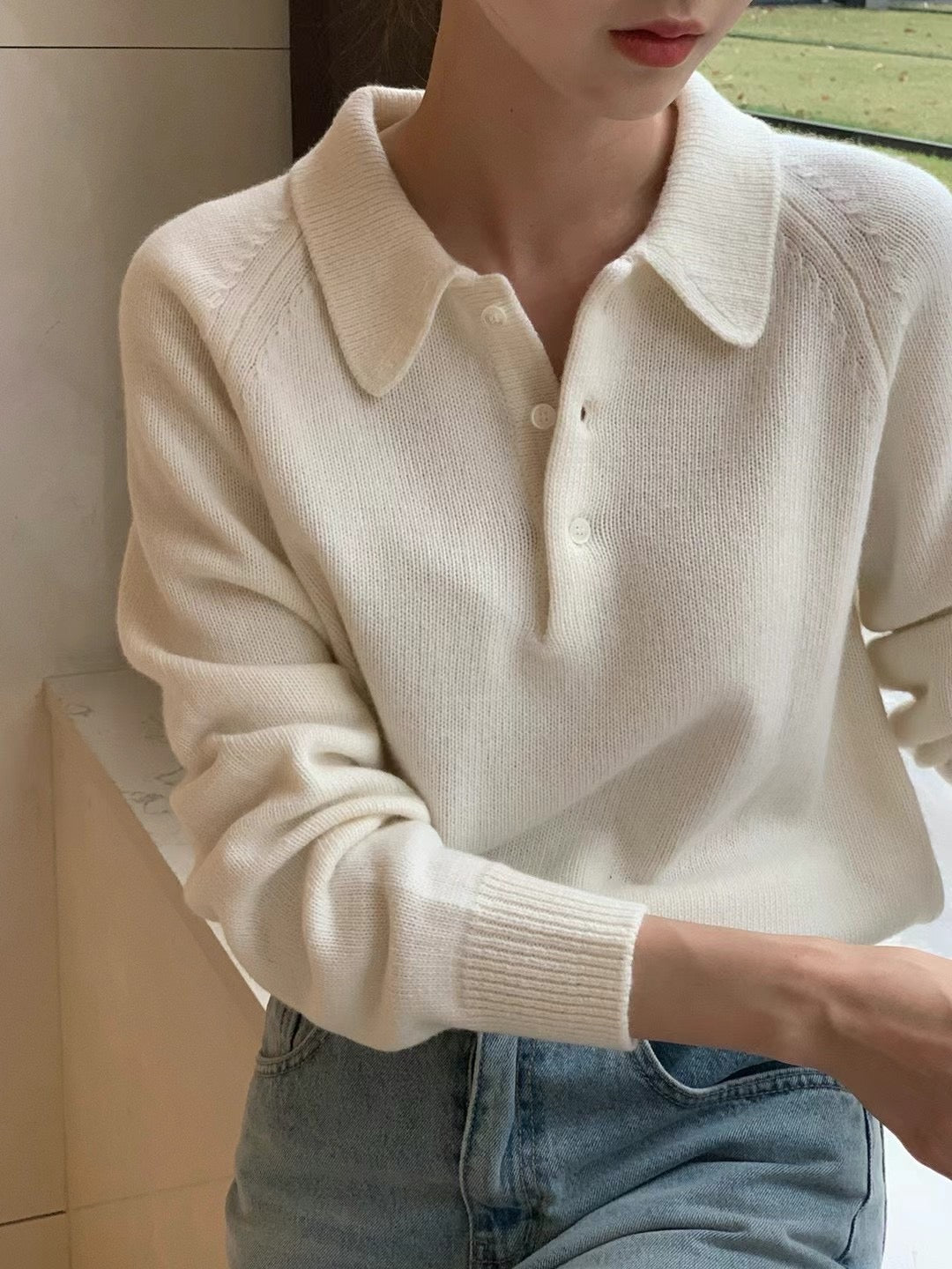 Sold out 12PO No.7 Minimalist | Merino + Cashmere Polo neck sweater