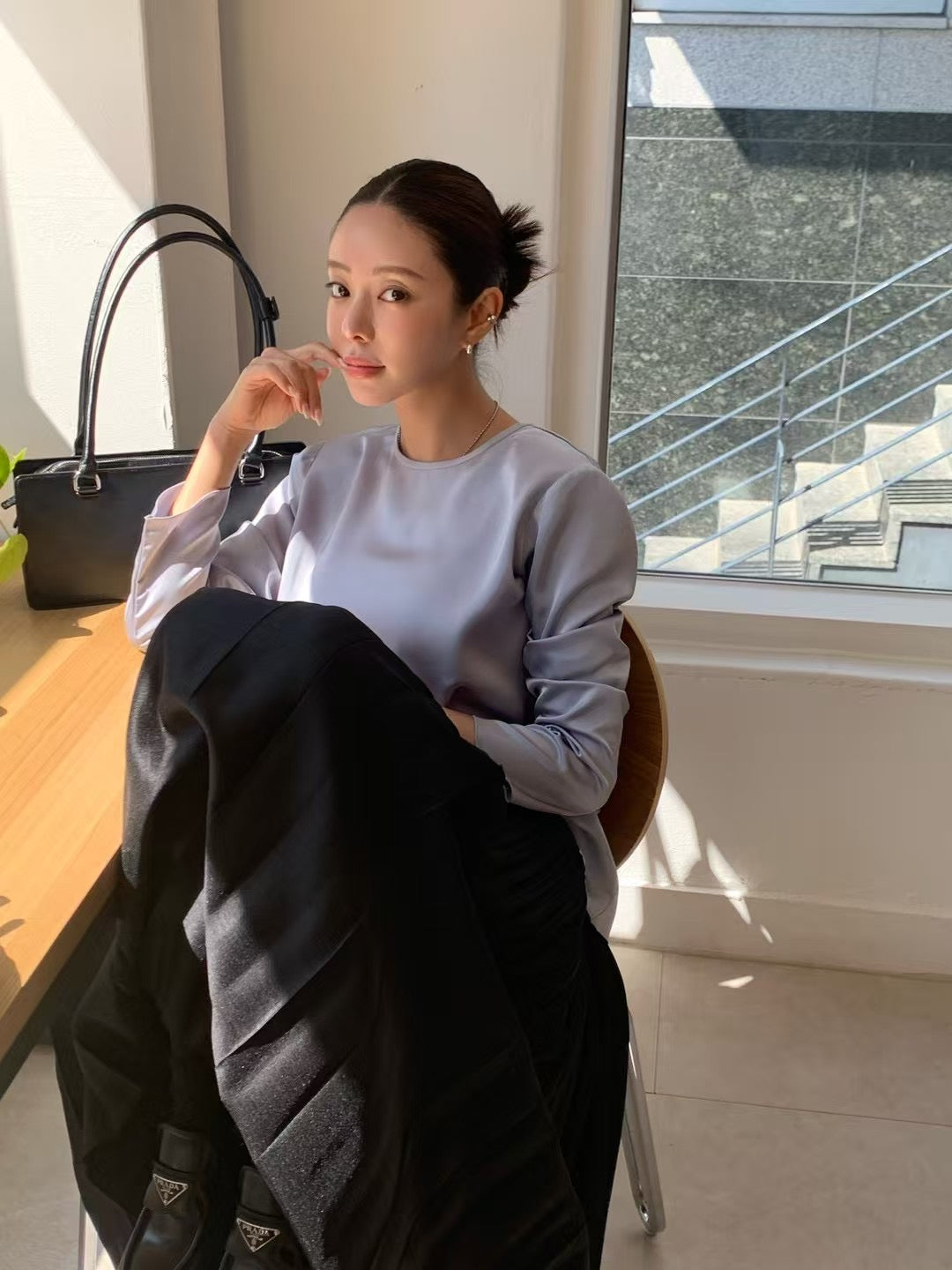 4PO ｜0425060 高質設計感/ 大裙擺百摺半身裙