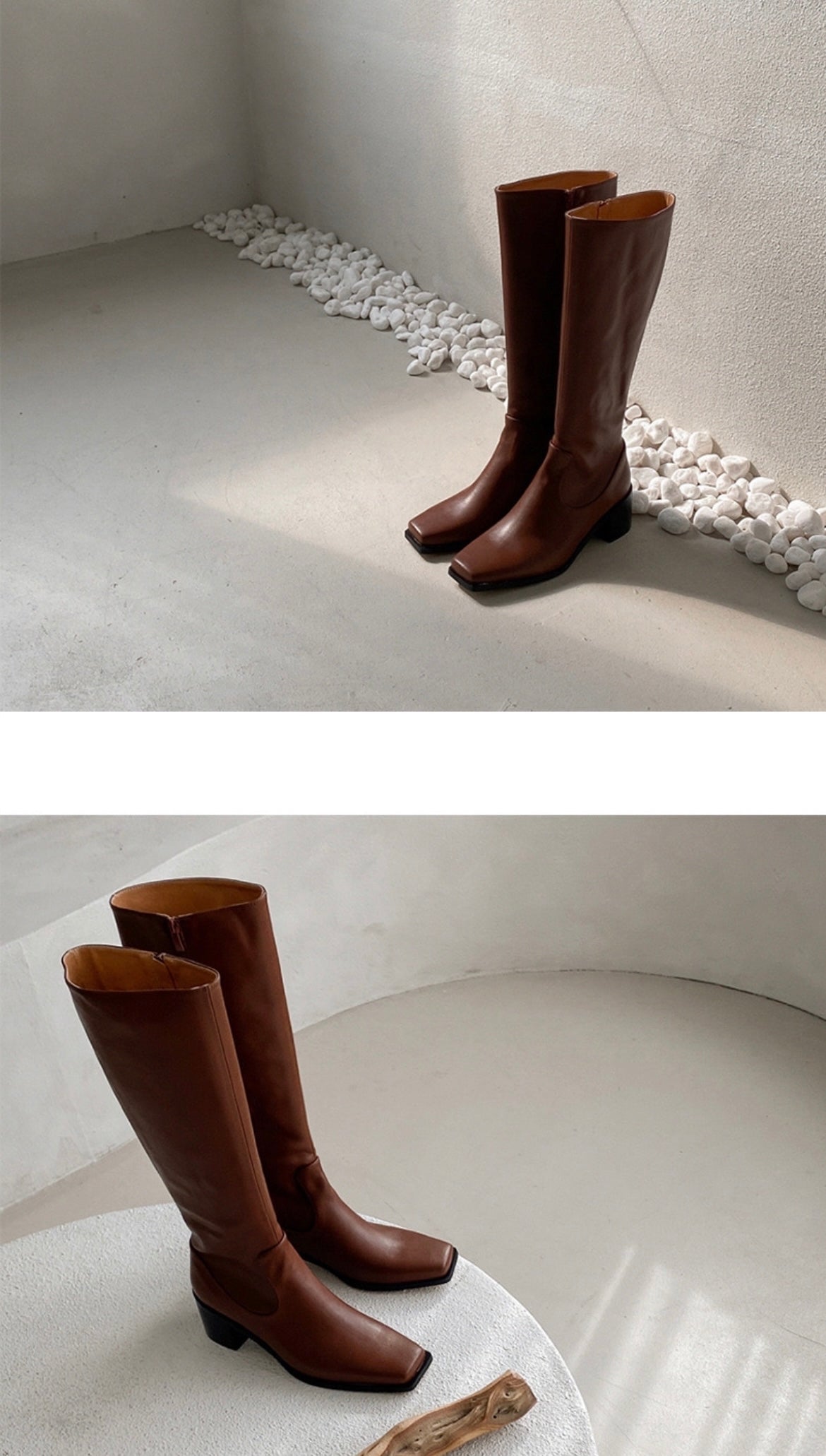 12PO 熱賣基礎款｜SH0037 Knee high fit squared off point toe boots