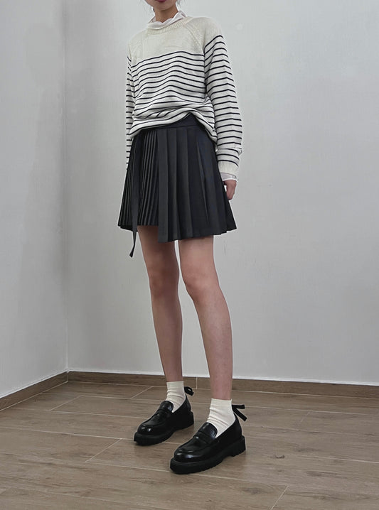 Sold out ✖️9月PO No.17 Belt waist pleated mini skirt