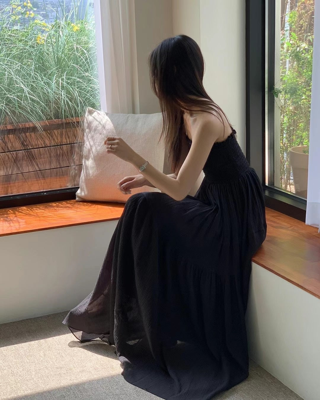 Sold out ✖️7月PO No.1 Shirred bodice maxi dress