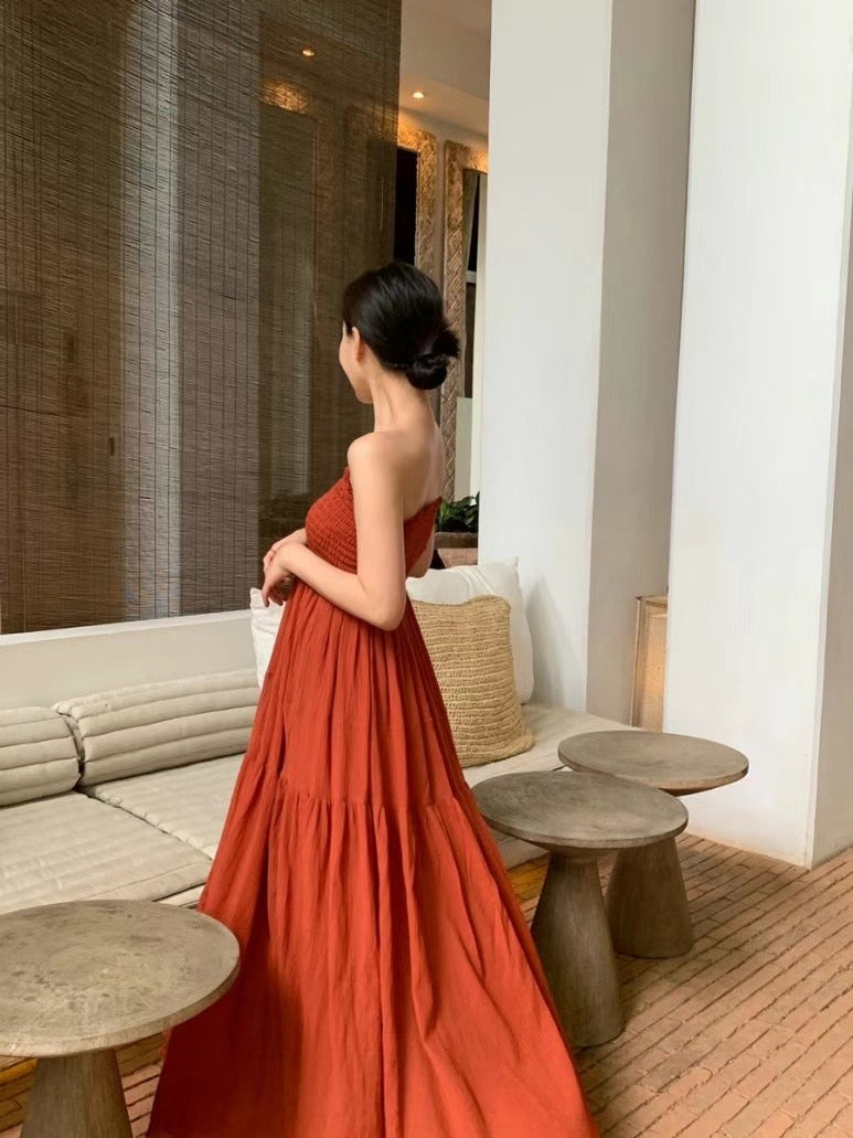 Sold out ✖️7月PO No.1 Shirred bodice maxi dress