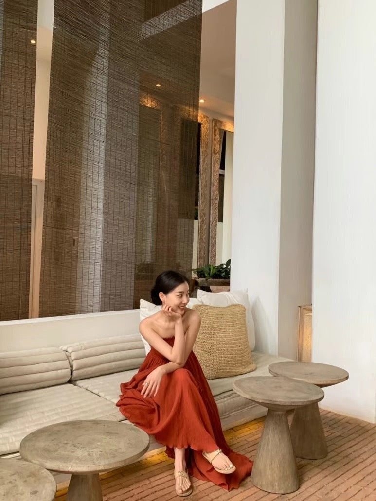 Sold out ✖️7月PO No.1 Shirred bodice maxi dress