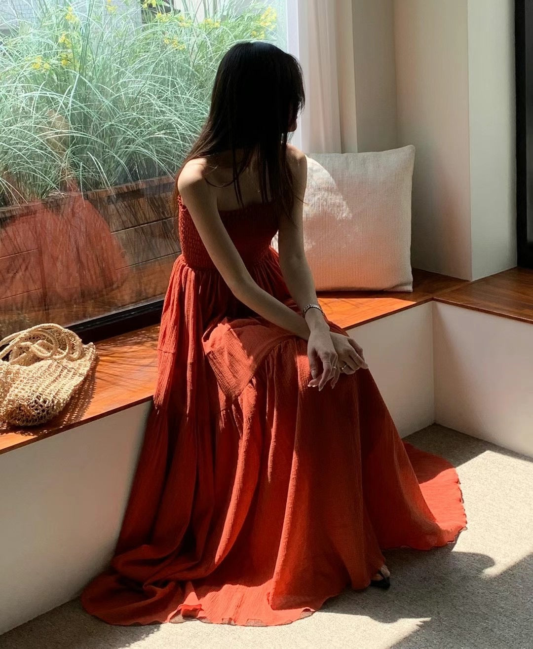 Sold out ✖️7月PO No.1 Shirred bodice maxi dress