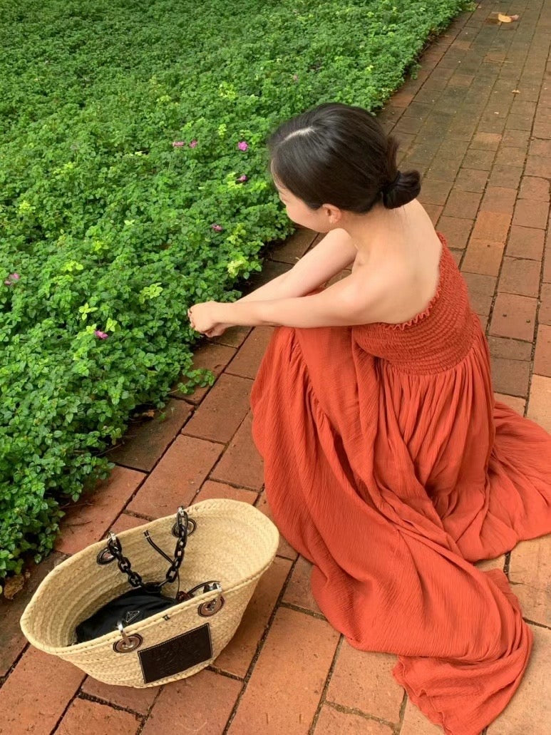 Sold out ✖️7月PO No.1 Shirred bodice maxi dress