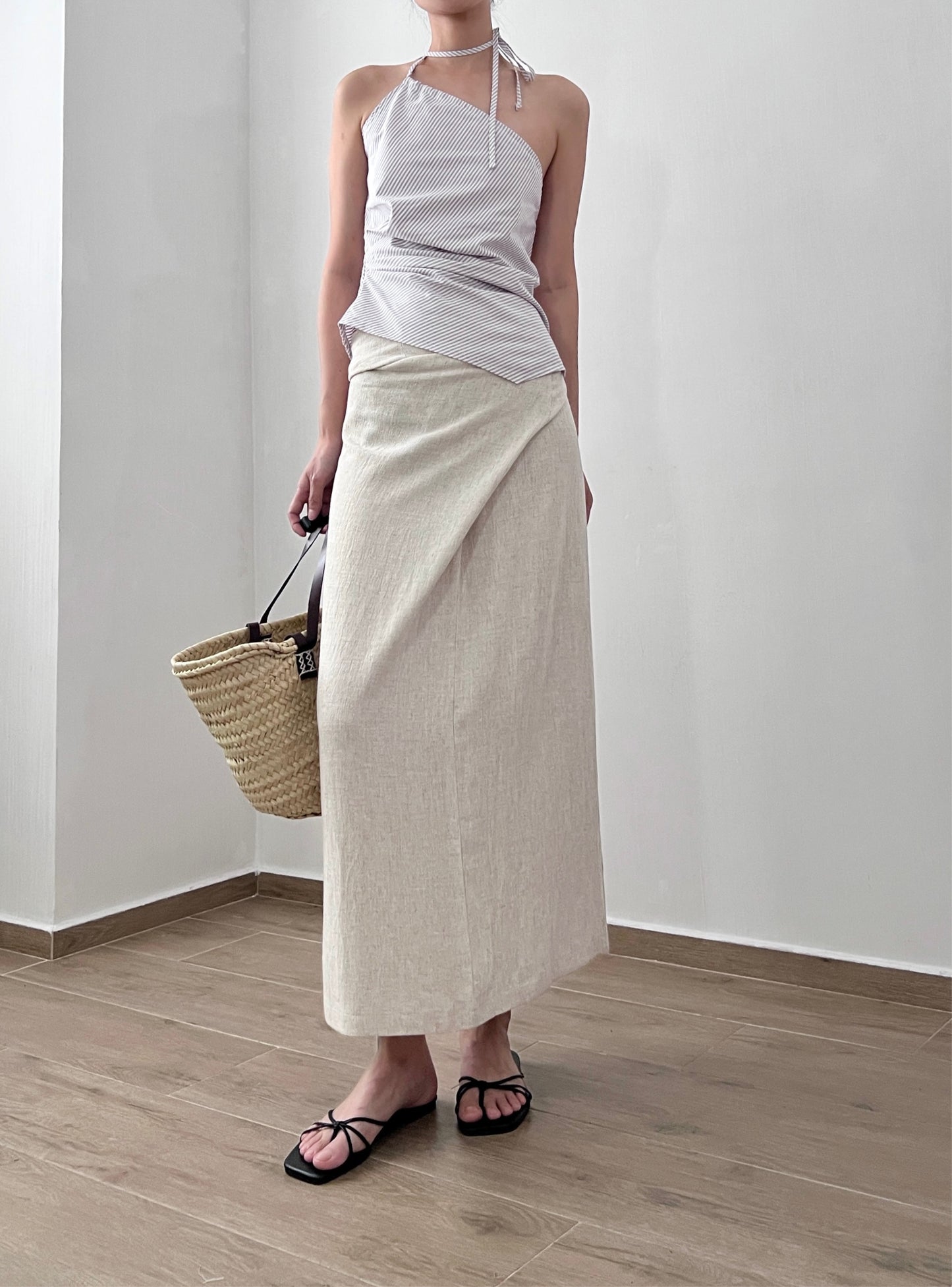 Sold out ✖️6PO No.31 Linen wrap skirt