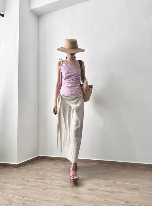 Sold out ✖️6PO No.31 Linen wrap skirt