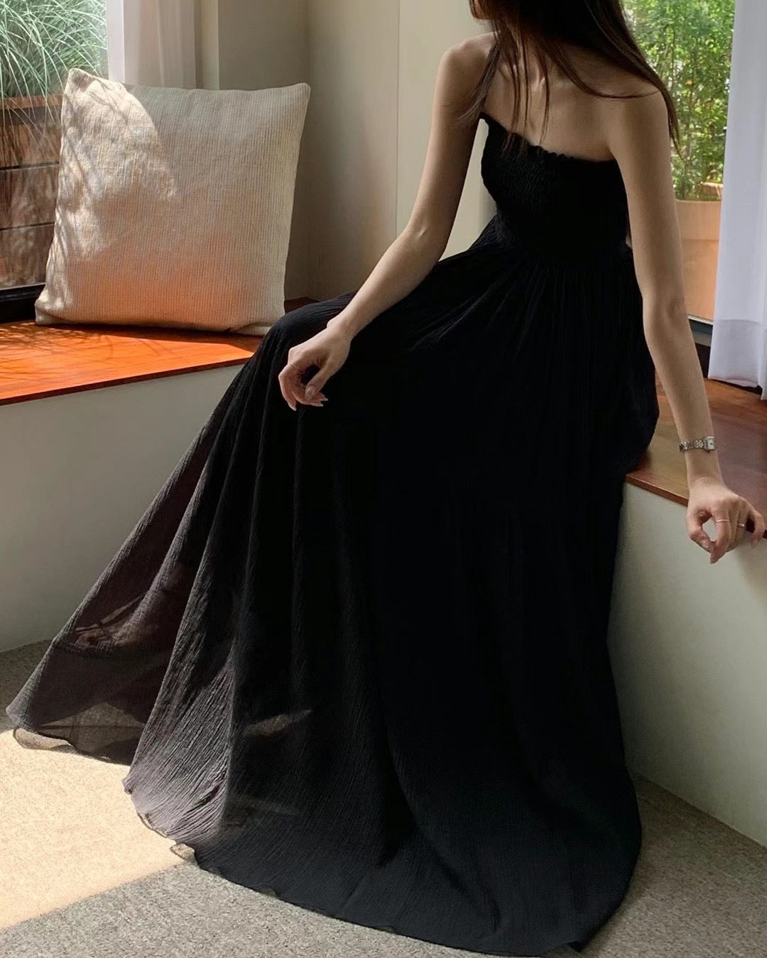 Sold out ✖️7月PO No.1 Shirred bodice maxi dress