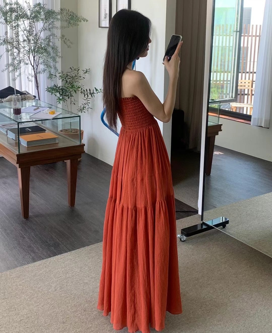 Sold out ✖️7月PO No.1 Shirred bodice maxi dress