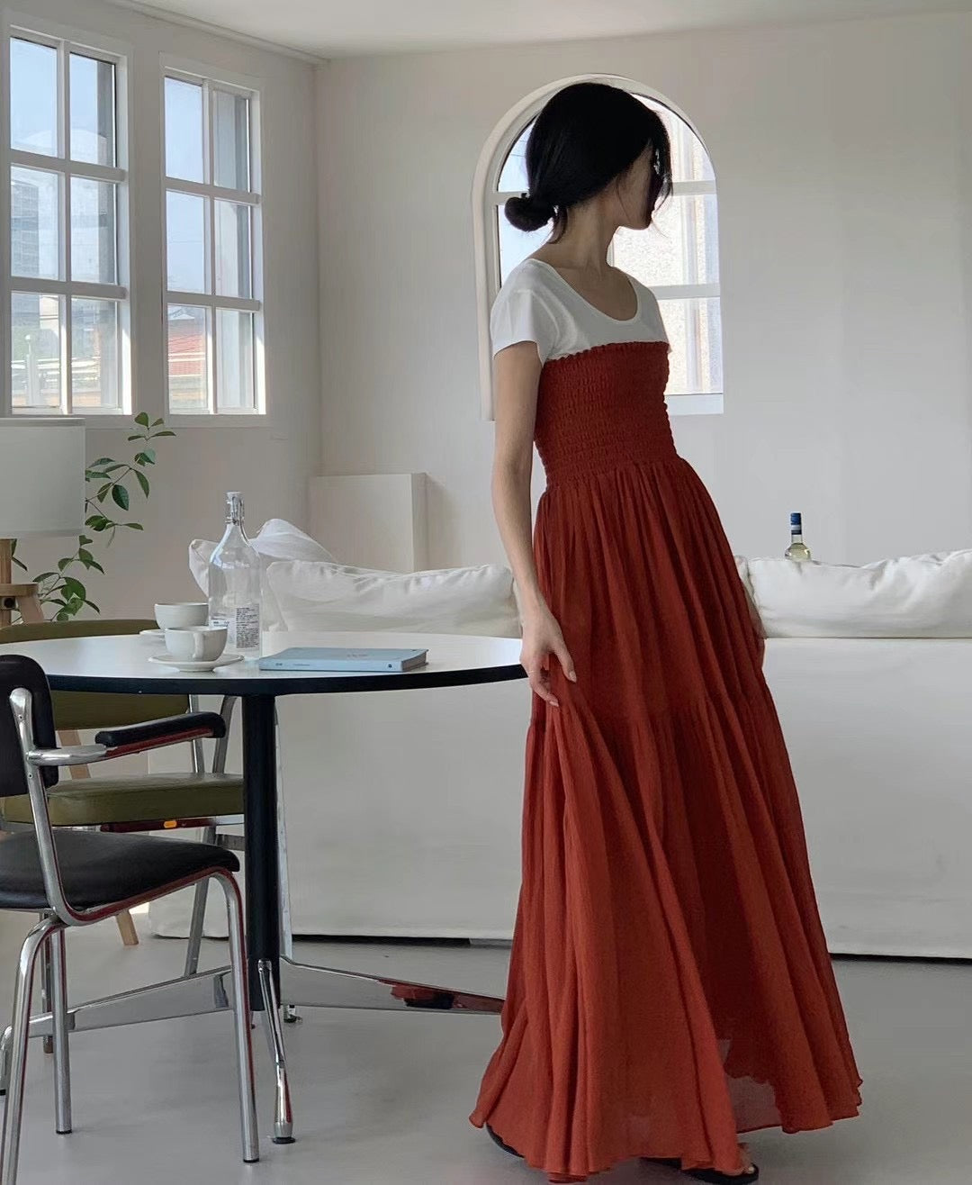 Sold out ✖️7月PO No.1 Shirred bodice maxi dress