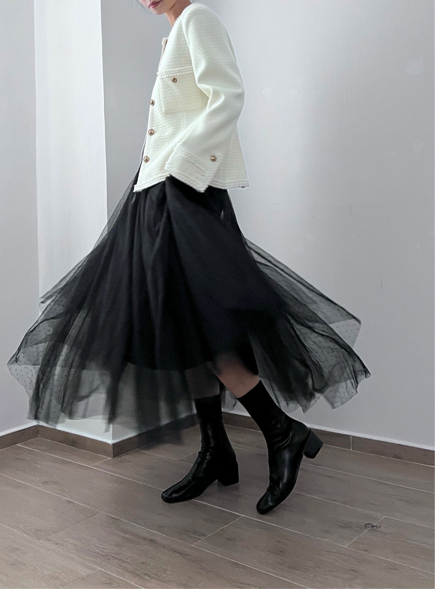 2 No.2 Alice tulle midi skirt
